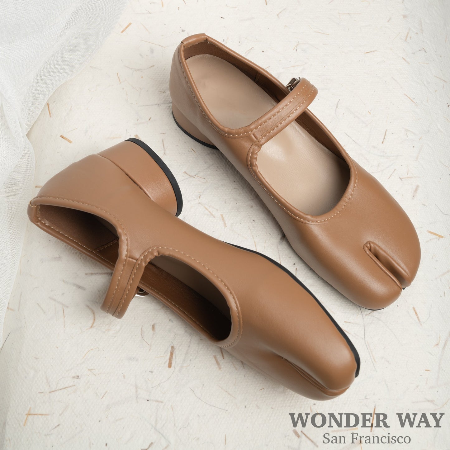 Women Retro Thick Heel Tabis Shoes | Tabi Split-Toe Mary Jane Pumps | Split Toe Mule | Women Black White Brown Beige Heels