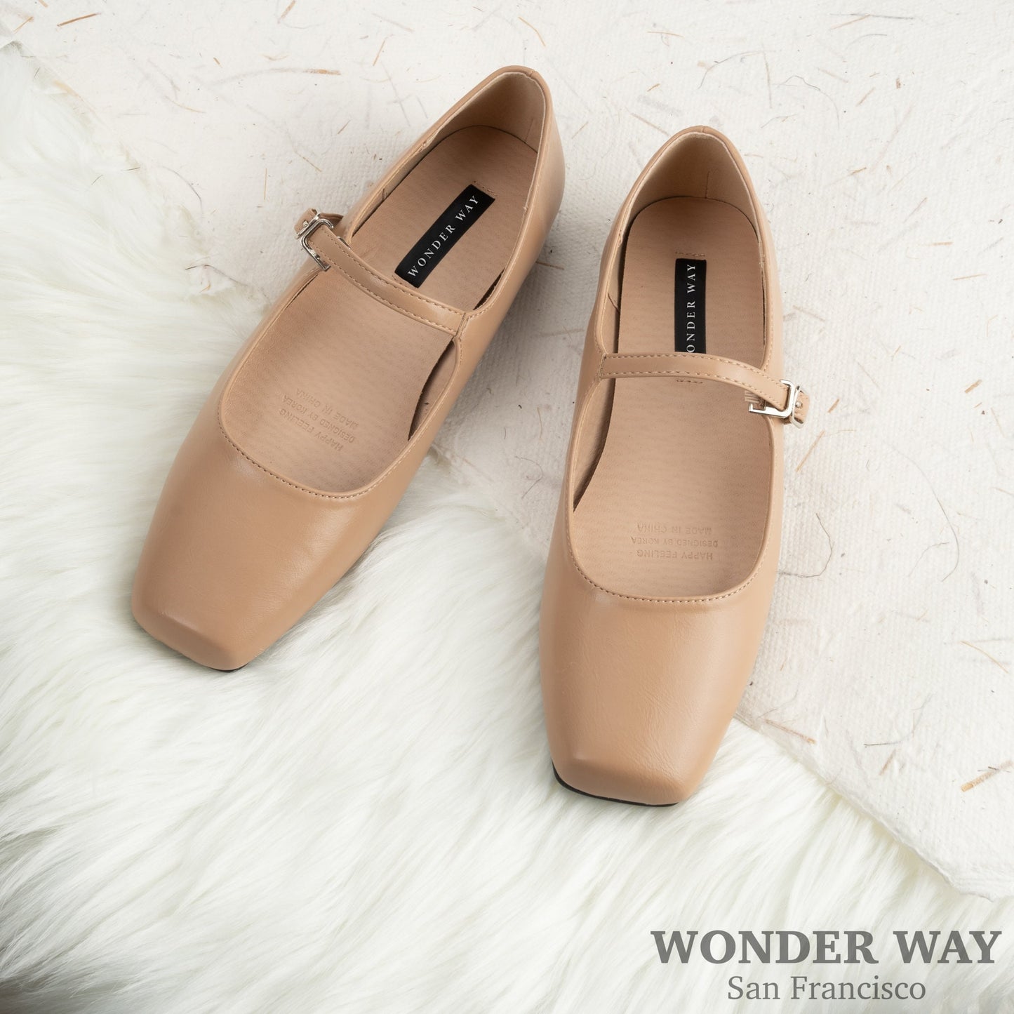 Women Ballet Flats | Women Vintage Shoes | Women Square Toe Flats | Ballerina Flats | Mary Jane Shoes | Square Head Thick Heel Shoes