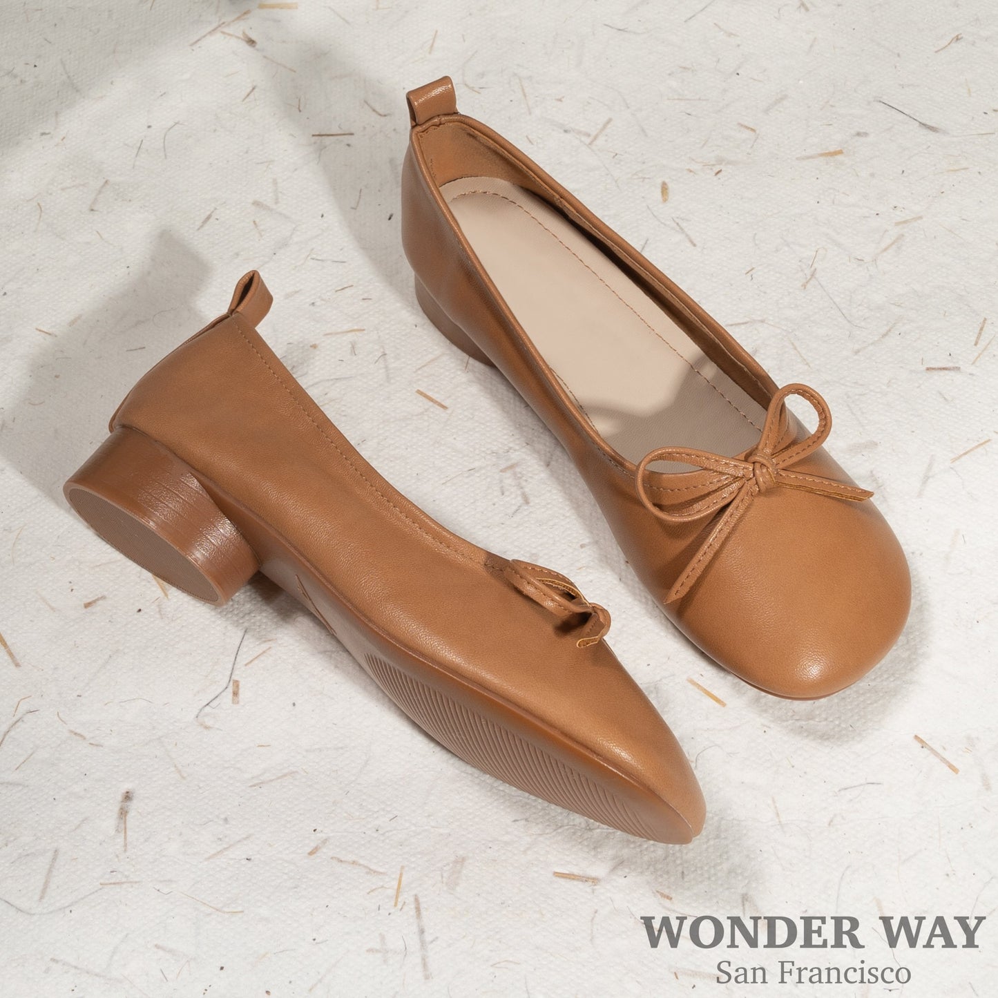 Women Handmade Ballet Shoes | Vintage Soft Thick Heel Round Toe Leather Flat Shoes | Leather Ballet Shoes | Comfortable Women Flats