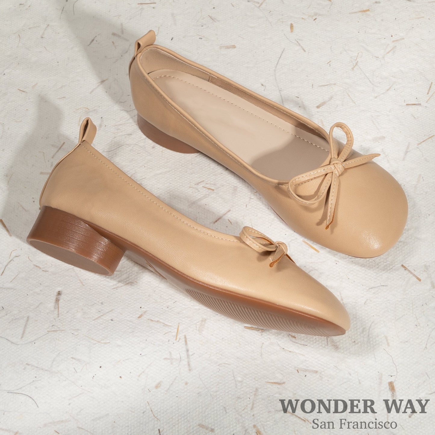 Women Handmade Ballet Shoes | Vintage Soft Thick Heel Round Toe Leather Flat Shoes | Leather Ballet Shoes | Comfortable Women Flats