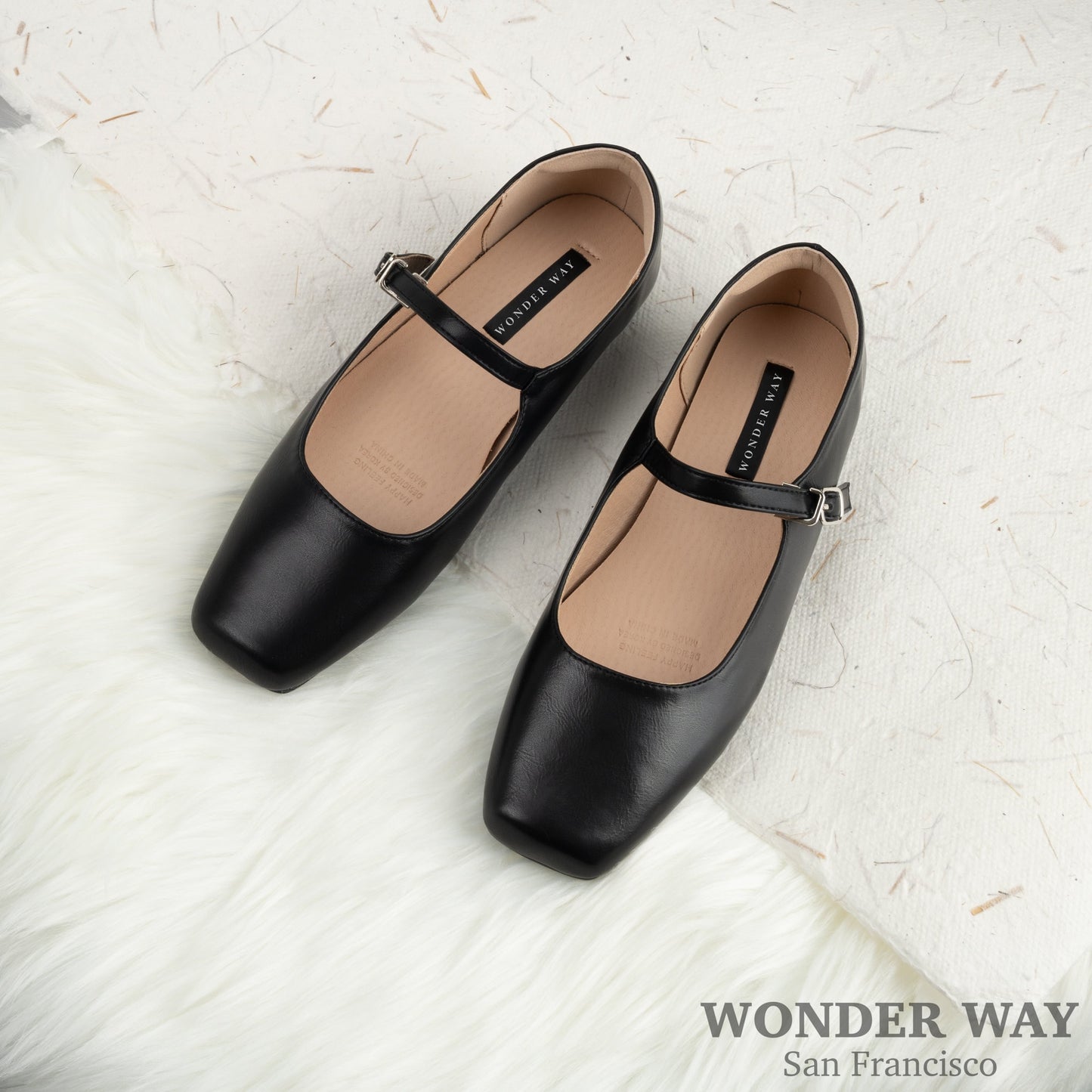 Women Ballet Flats | Women Vintage Shoes | Women Square Toe Flats | Ballerina Flats | Mary Jane Shoes | Square Head Thick Heel Shoes