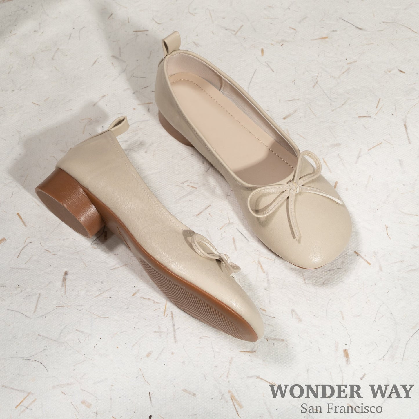 Women Handmade Ballet Shoes | Vintage Soft Thick Heel Round Toe Leather Flat Shoes | Leather Ballet Shoes | Comfortable Women Flats