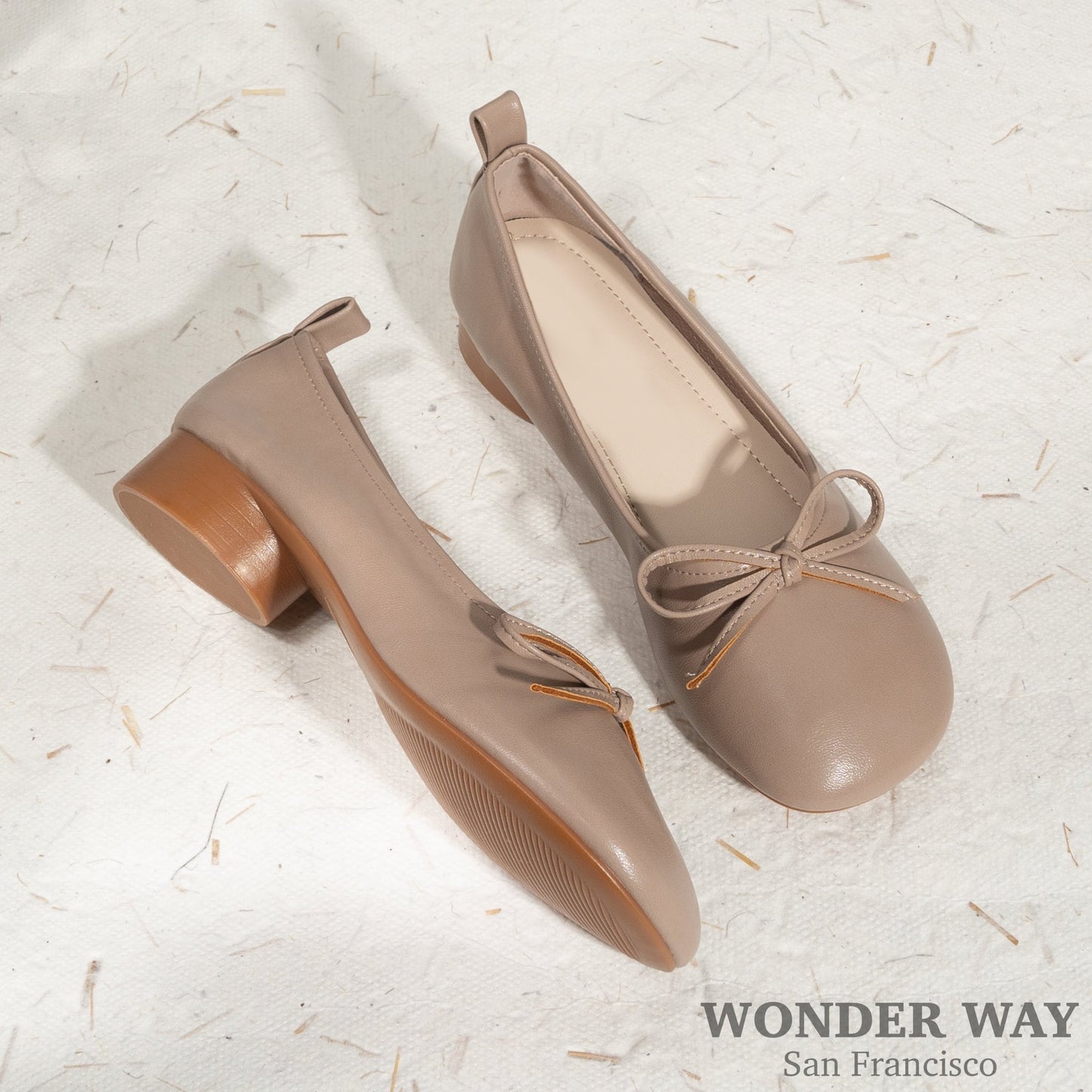 Women Handmade Ballet Shoes | Vintage Soft Thick Heel Round Toe Leather Flat Shoes | Leather Ballet Shoes | Comfortable Women Flats