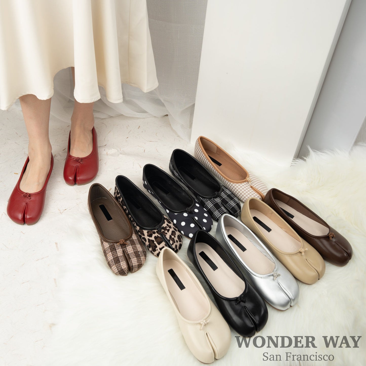 Women Vintage Shoes | Tabi Split-Toe Mary Jane Flats | Soft Mule Slippers | Ballet Flats Shoes | Women Tabi Ballet Shoes Sandal Split Toe