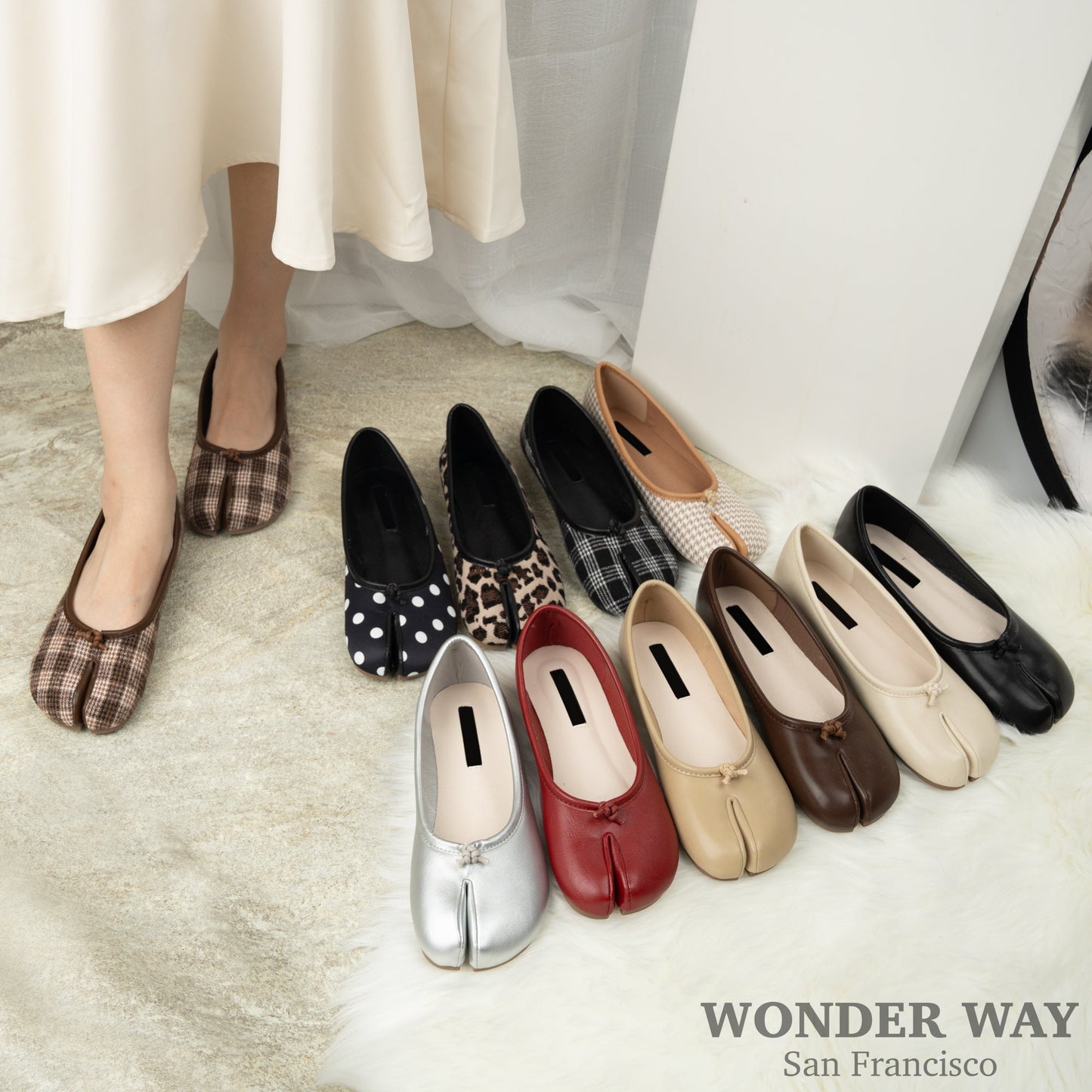 Women Vintage Shoes | Tabi Split-Toe Mary Jane Flats | Soft Mule Slippers | Ballet Flats Shoes | Women Tabi Ballet Shoes Sandal Split Toe