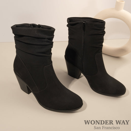 Women handmade Boots with heel | Soft Leather Boots | Fashion suede Ankle Boots | Casual Round Toe Chelsea Boots | Oxford Women Shoes