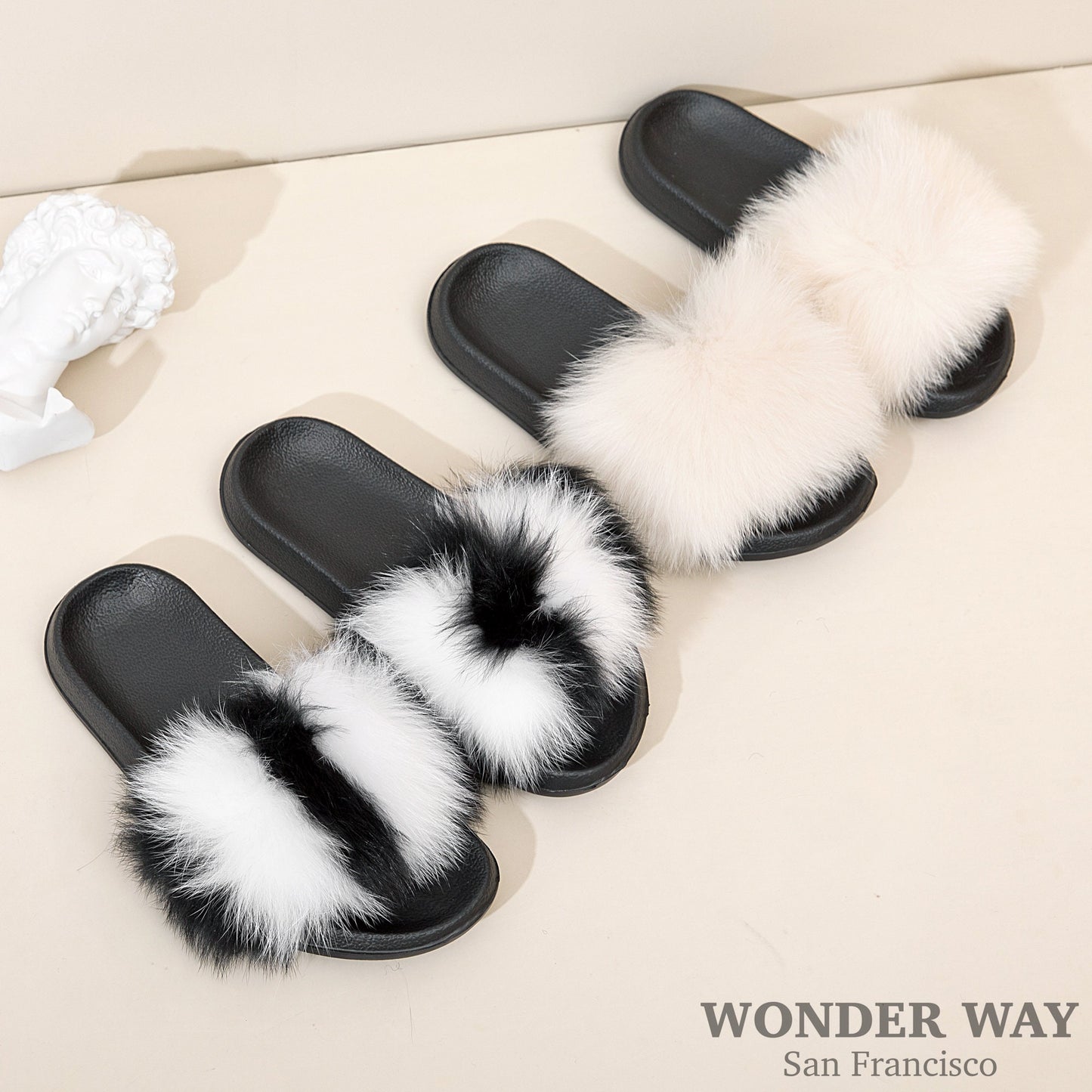 Fur Slippers For Women |  Fuzzy Slippers Indoor Outdoor | Faux Fur Slippers Women |  Open Toe Slides | Gifts For Her