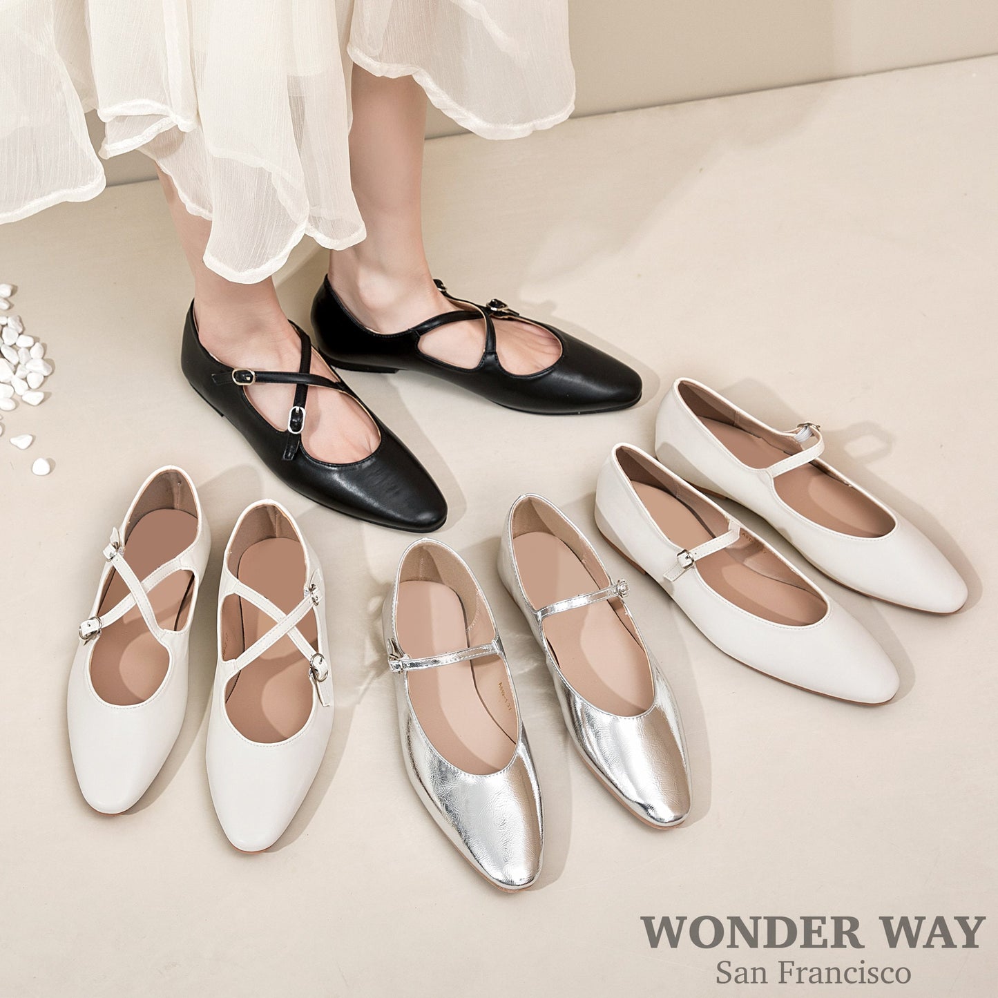 Women Mary Jane Flats | Retro Strap Ballerina Flats | Women Pointed Toe Flats | Women Mules Shoes | Ankle Ties Flats |Adjustable Strap Flats