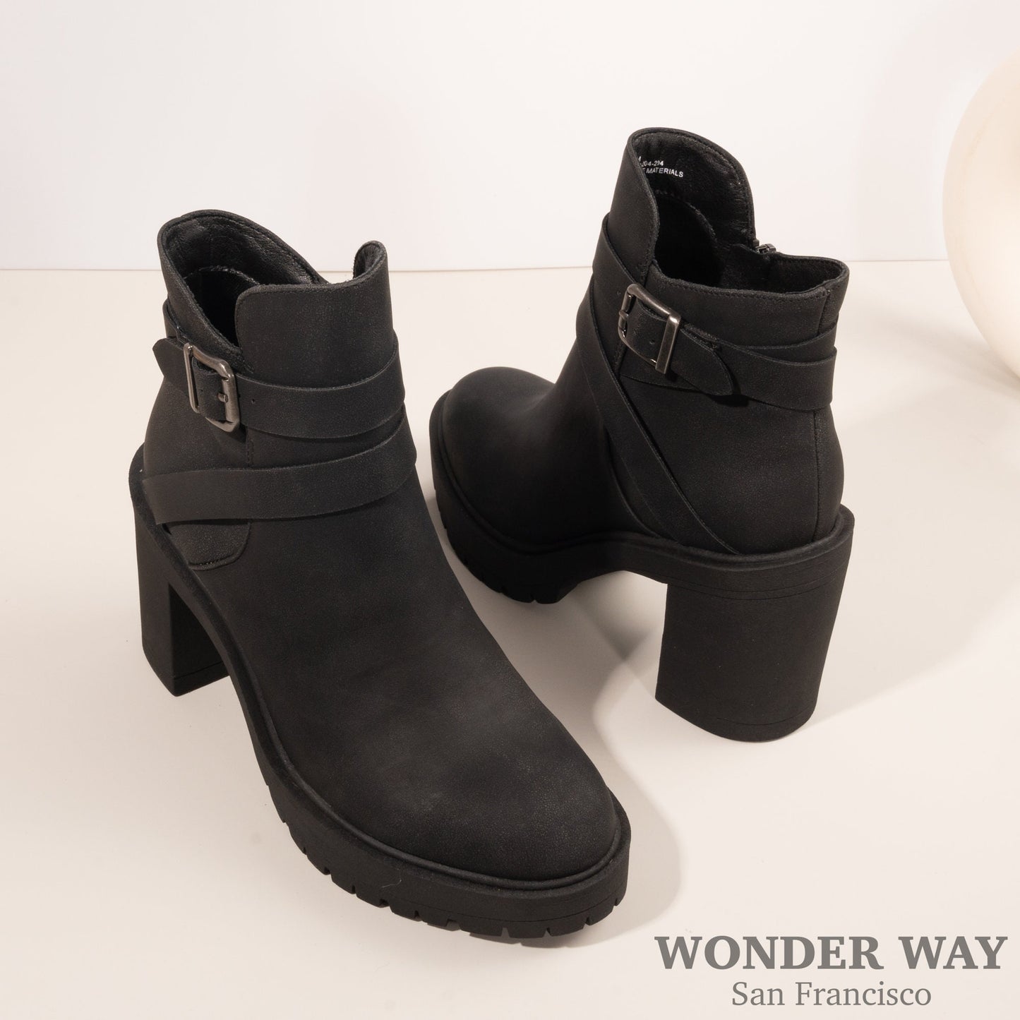 Women handmade Boots with heel | Soft Leather Boots | Fashion suede ankle Boots | Casual Round Toe Strap Buckle Boots | Oxford Women Shoes